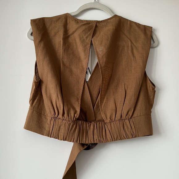 Zara brown linen top - Picture 4 of 4